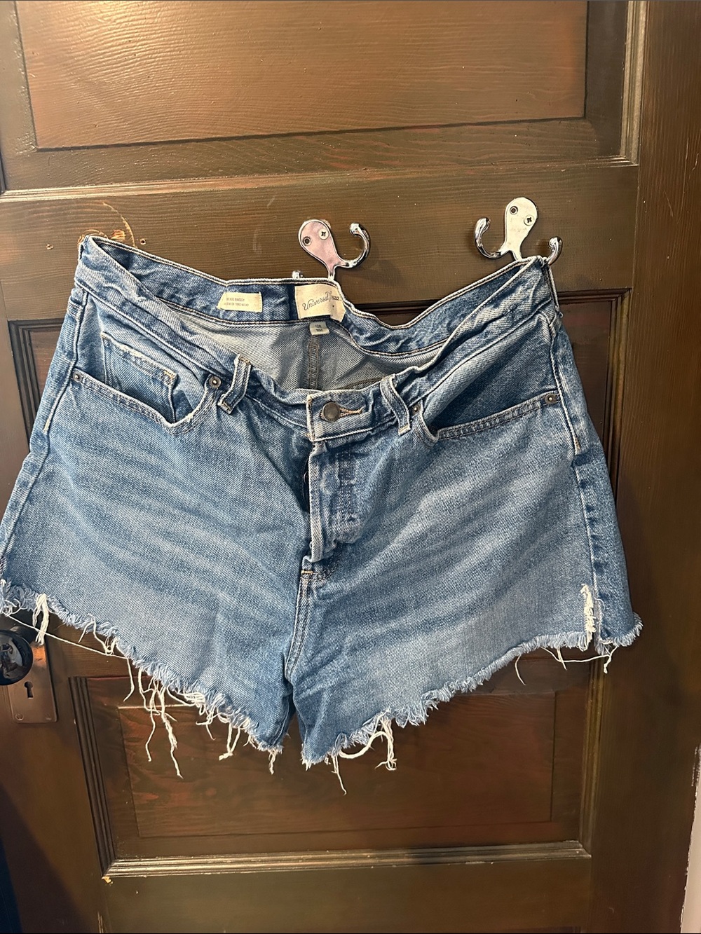 Universal Thread Light Blue Distressed High-Rise Denim Shorts